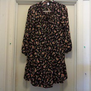 COQUETTE FRENCH GIRL BOHO BEAUTIFUL FLOWERS FLOWING RUFFLES DRESS BY OLD NAVY M